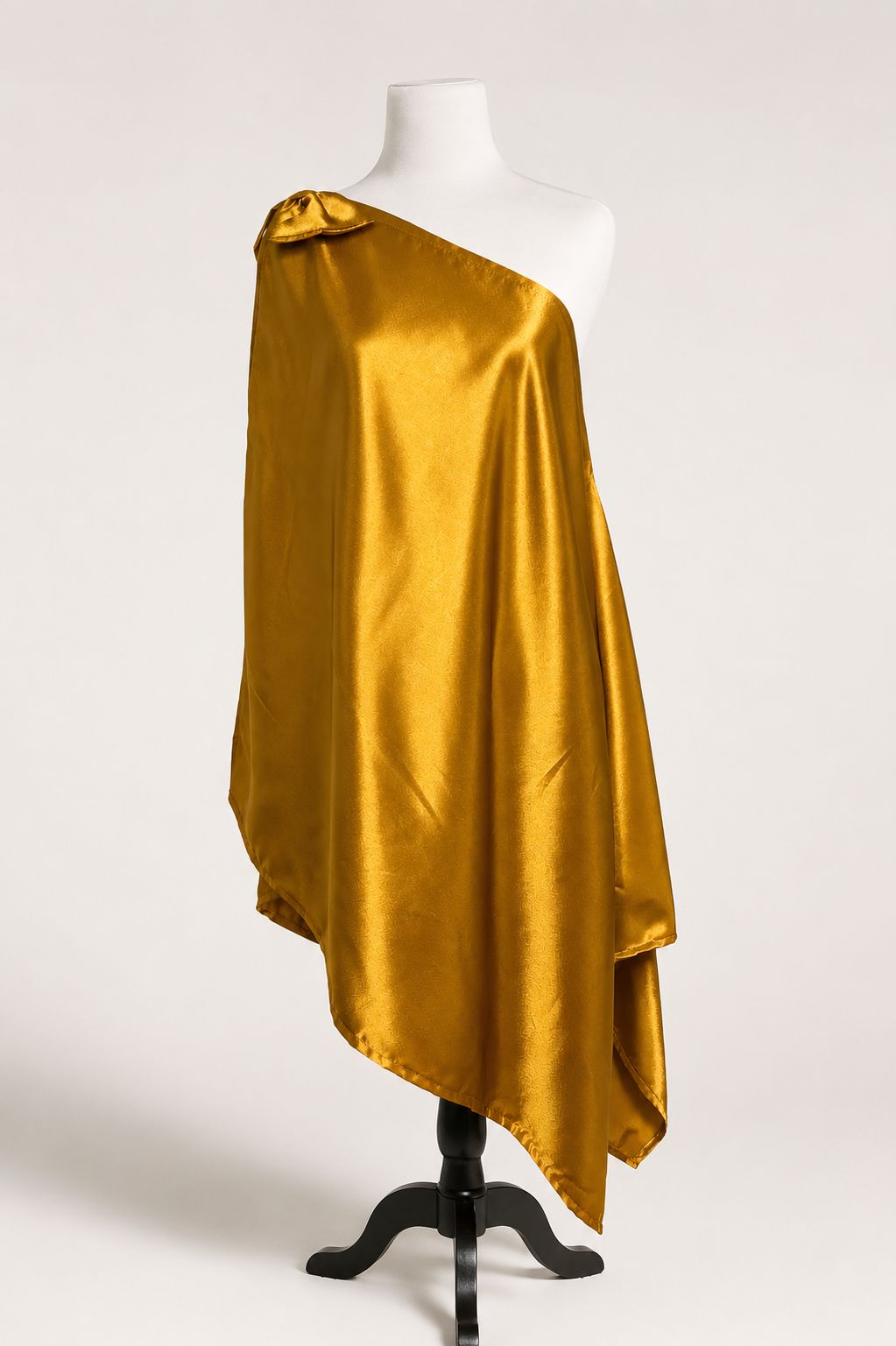Efod Satinado Color Mostaza- Elegante y un solo hombro