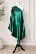 EFOD SATINADO VERDE ESMERALDA-DISENO ELEGANTE EN DOS TONOS