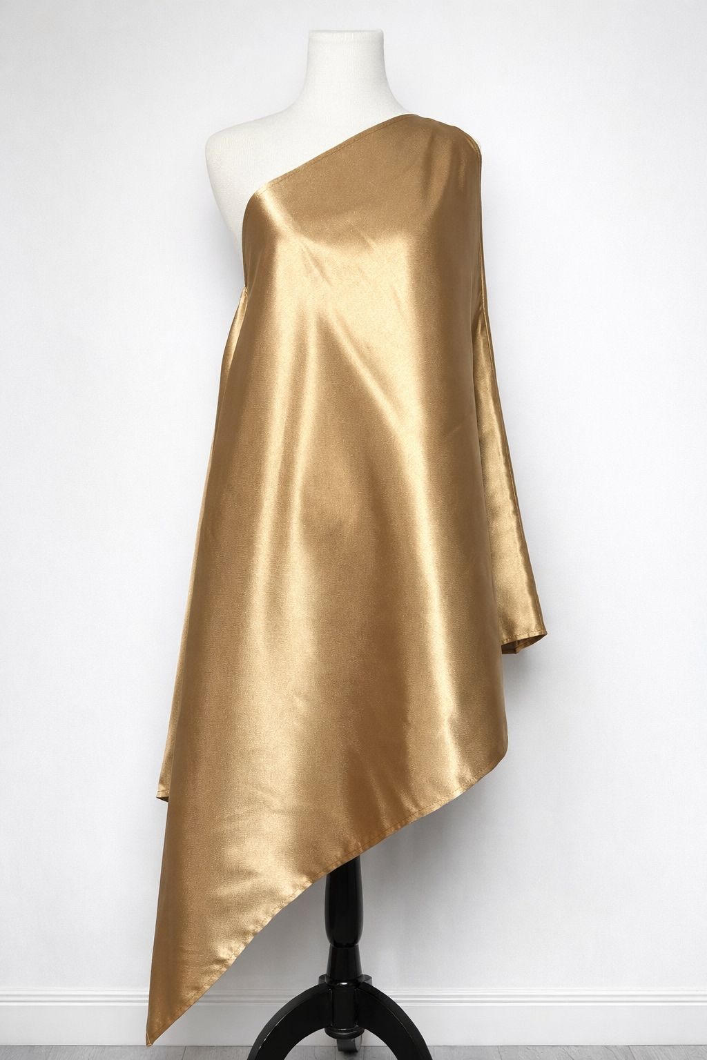 Champagne Gold satin Tunic-One Shoulder