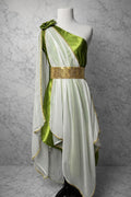 Martini Olive and White Worship Dance Dress with Gold Belt