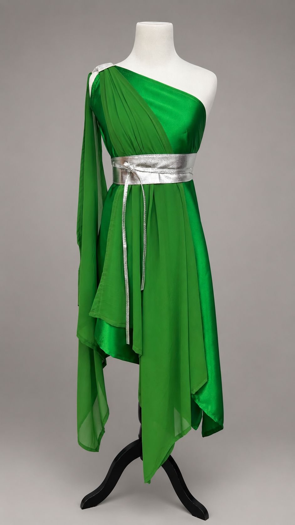 Efod Verde con Cinturon Plateado Incluido