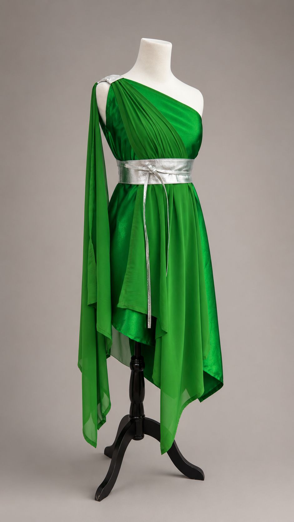 Efod Verde con Cinturon Plateado Incluido